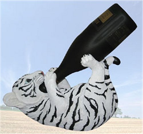 WTD23215 Tiger Tippler White Tiger Wine Bottle Holder